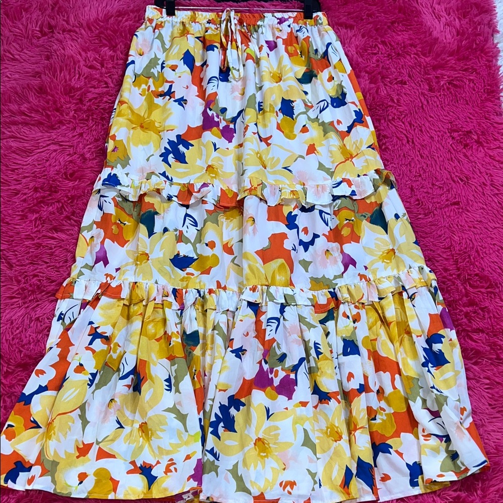 Vibrant Floral A-Line Skirt